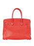 Birkin 30 in Rouge Tomato Clemence, back view